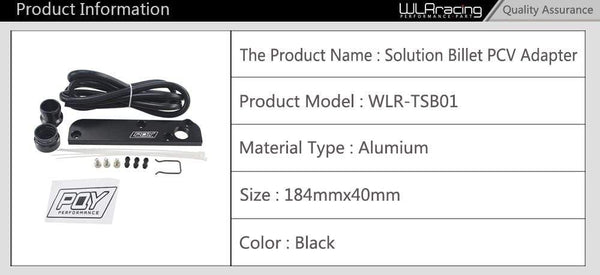 Planet Gates Billet PCV Delete Plate Kit Revamp Adapter for Volkswagen(VW)/Audi/SEAT/Skoda EA113 Engines with PQY logo TSB01