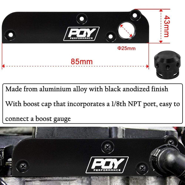 Planet Gates Billet PCV Delete Plate Kit Revamp Adapter for Volkswagen(VW)/Audi/SEAT/Skoda EA113 Engines with PQY logo TSB01