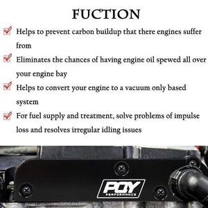 Planet Gates Billet PCV Delete Plate Kit Revamp Adapter for Volkswagen(VW)/Audi/SEAT/Skoda EA113 Engines with PQY logo TSB01