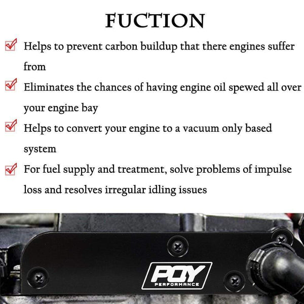 Planet Gates Billet PCV Delete Plate Kit Revamp Adapter for Volkswagen(VW)/Audi/SEAT/Skoda EA113 Engines with PQY logo TSB01