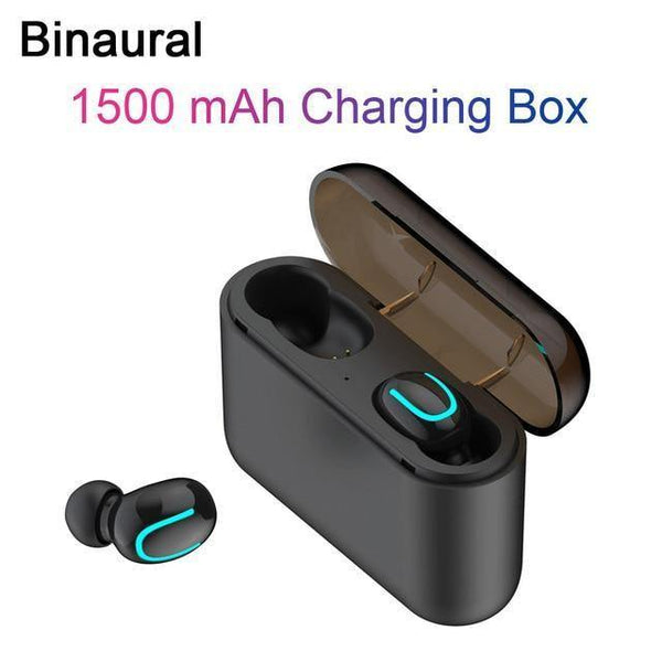 Planet Gates Binaural Black TOMKAS Wireless Headphones 5.0 Stereo Earbuds Bluetooth Earphone Headphones TWS Wireless Bluetooth Headset with Charging Box