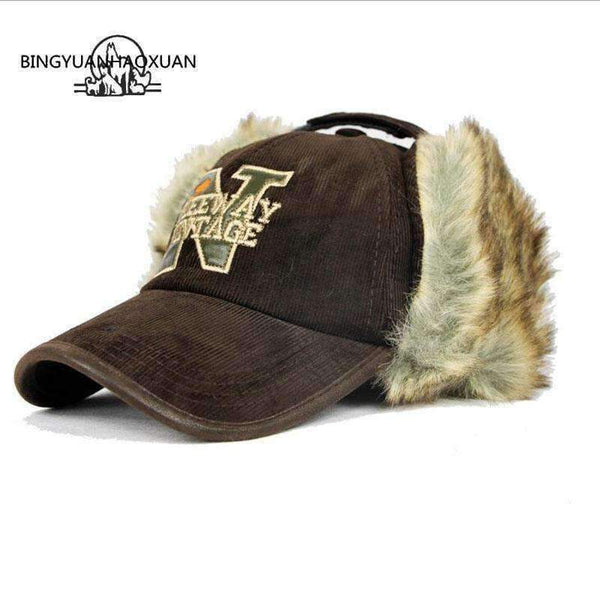 Planet Gates BINGYUANHAOXUAN 2017 New Warm Ear Protection Winter Baseball Caps Female Unisex Winter Hat Visor Bone Gorras Planas Mens Hats