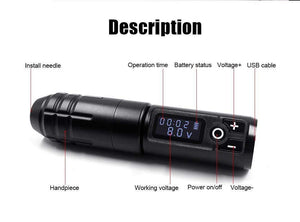 Planet Gates Biomaser Wireless Tattoo Machine Professional Rotary Tattoo Pen Original German Motor 1800mAh Battery Fast Charge Stroke 4.0mm