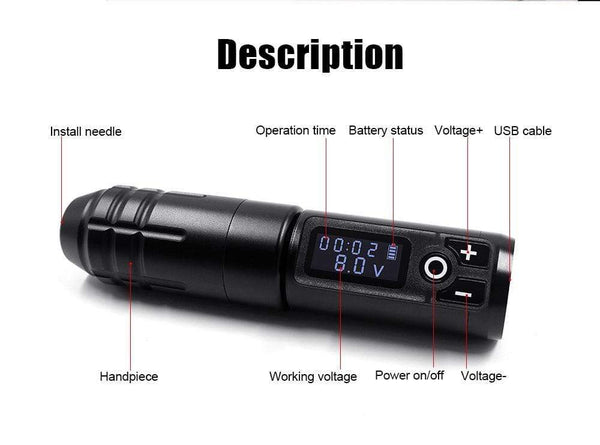 Planet Gates Biomaser Wireless Tattoo Machine Professional Rotary Tattoo Pen Original German Motor 1800mAh Battery Fast Charge Stroke 4.0mm