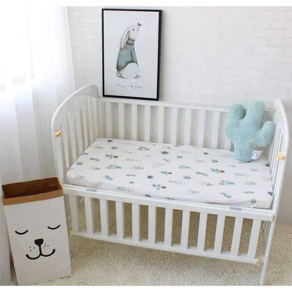 Planet Gates Birds Cotton Baby Crib Fitted Sheet Infant Cot Bed Sheets Soft Breathable Newborn Bedding Soft Mattress Cover Protector