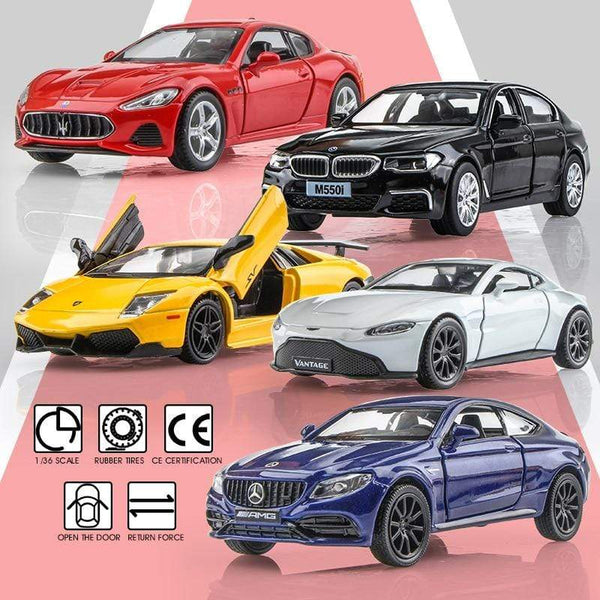 Planet Gates Birthday Gift 1:36 Alloy Car Model Simulation Exquisite Diecasts Toy Vehicle RMZ city Maserati Aston Martin Doors Open Pull Back