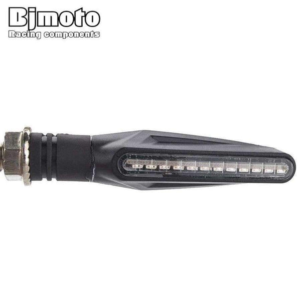 Planet Gates BJMOTO 4pcs Flowing LED Motorcycle Turn Signal Indicators Sequential Blinkers Flashers Flexible Bendable Amber Light Lamp