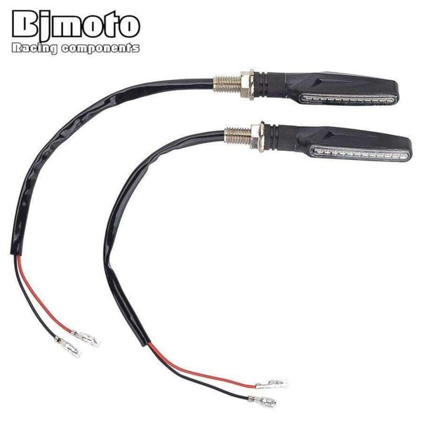 Planet Gates BJMOTO 4pcs Flowing LED Motorcycle Turn Signal Indicators Sequential Blinkers Flashers Flexible Bendable Amber Light Lamp