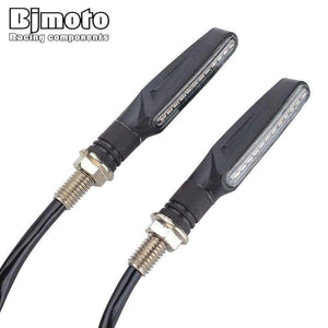Planet Gates BJMOTO 4pcs Flowing LED Motorcycle Turn Signal Indicators Sequential Blinkers Flashers Flexible Bendable Amber Light Lamp