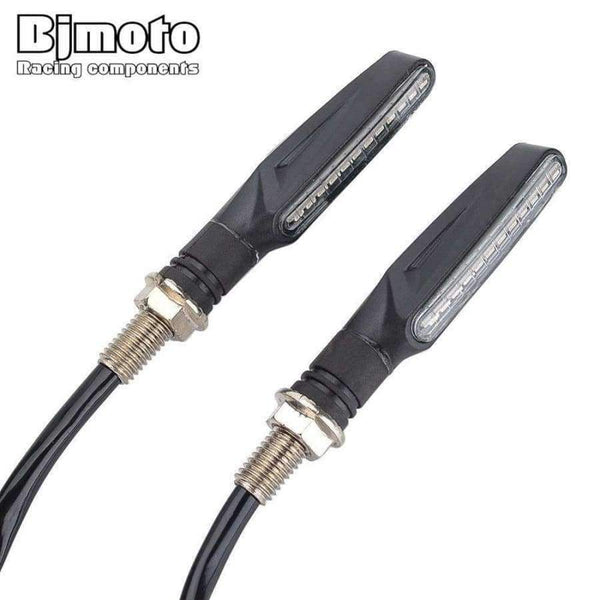 Planet Gates BJMOTO 4pcs Flowing LED Motorcycle Turn Signal Indicators Sequential Blinkers Flashers Flexible Bendable Amber Light Lamp