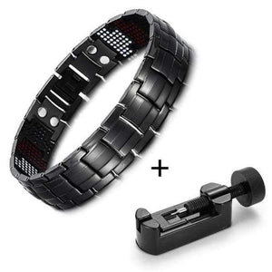 Planet Gates BK bracelet adjust RainSo Male Bracelet Health Germanium Bracelet Charm Black Titanium Magnetic Therapy Bangles Unique Wristband Men Jewelry 1316
