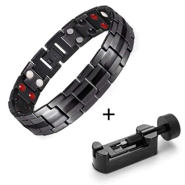 Planet Gates BK1 bracelet adjust RainSo Male Bracelet Health Germanium Bracelet Charm Black Titanium Magnetic Therapy Bangles Unique Wristband Men Jewelry 1316
