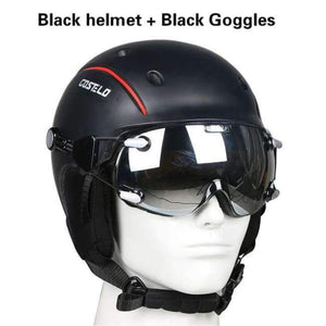 Planet Gates BL with Black goggle Skateboard Ski Snowboard Helmet ski goggles Integrally-molded Ultralight Breathable Ski Helmet