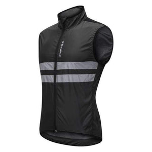 Planet Gates BL205B / L Reflective Windproof Cycling Vest Breathable Mtb Bicycle Mountain Bike Riding Jackets Sleeveless Safety Sports Waistcoat