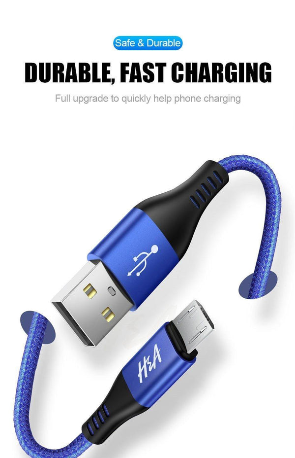Planet Gates Black / 0.25m H&A Micro USB Cable Quick Charger Cable Nylon Braided USB Charger For Xiaomi Huawei LG Samsung Mobile Phone USB Charging Cord