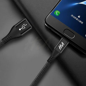 Planet Gates Black / 0.25m H&A Micro USB Cable Quick Charger Cable Nylon Braided USB Charger For Xiaomi Huawei LG Samsung Mobile Phone USB Charging Cord