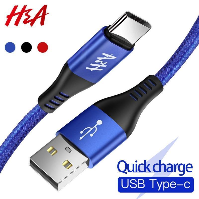 Planet Gates Black / 0.25m H&A USB Type-C Cable Quick Charger Cable Data Sync Type C Cable For Samsung S9 S8 Note 9 8 Huawei Honor Phone USB Charging Cord