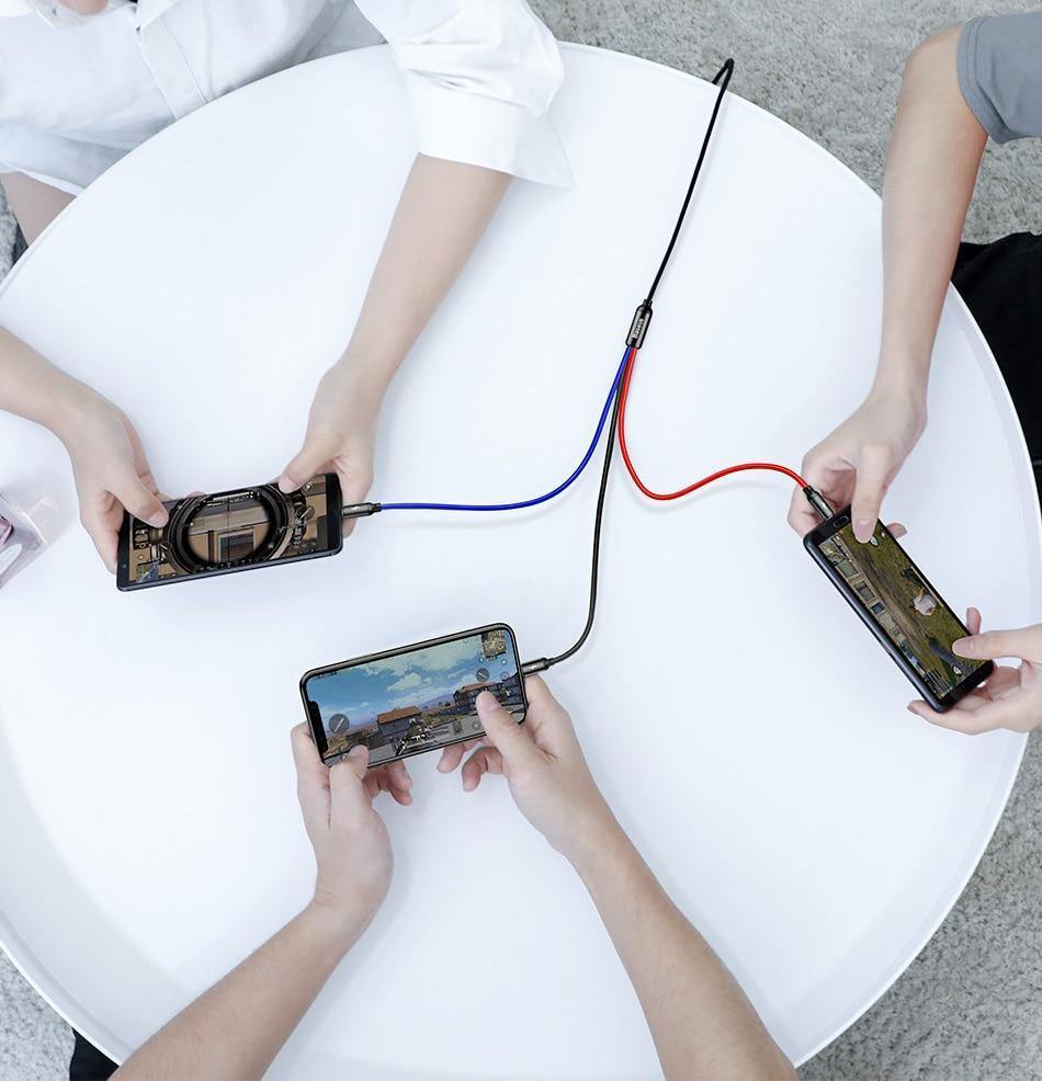 Planet Gates Black / 0.3m Baseus 3 in 1 USB Cable for Mobile Phone Micro USB Type C Charger Cable for iPhone Charging Cable Micro USB Charger Cord