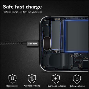 Planet Gates Black / 0.3m USLION Micro USB Cable 2A Fast Charge USB Data Cable for Samsung Huawei Xiaomi LG Andriod Microusb Mobile Phone Charger Cables