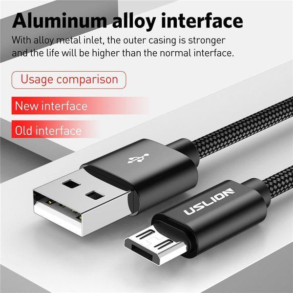 Planet Gates Black / 0.3m USLION Micro USB Cable 2A Fast Charge USB Data Cable for Samsung Huawei Xiaomi LG Andriod Microusb Mobile Phone Charger Cables