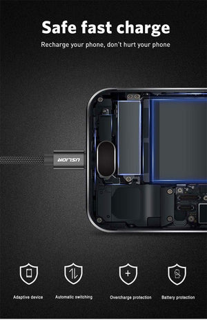 Planet Gates Black / 0.3m USLION Micro USB Cable 2A Fast Charge USB Data Cable for Samsung Huawei Xiaomi LG Andriod Microusb Mobile Phone Charger Cables