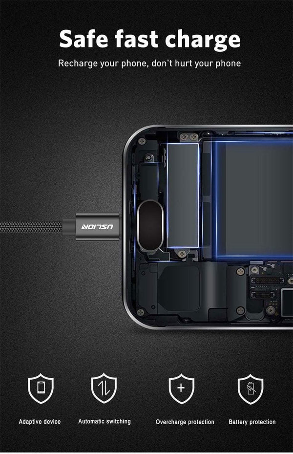 Planet Gates Black / 0.3m USLION Micro USB Cable 2A Fast Charge USB Data Cable for Samsung Huawei Xiaomi LG Andriod Microusb Mobile Phone Charger Cables