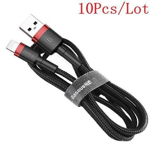 Planet Gates Black / 0.5m Baseus 10Pcs/Lot USB Cable for iPhone Cable X 8 7 6 6s 5 5s Fast Charging Cable Mobile Phone Charger Cord Adapter USB Data Cable