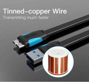 Planet Gates Black / 0.5m Vention Micro USB 3.0 Cable 2M 0.5M Fast USB Charger Data Sync Cable USB 3.0 Mobile Phone Cable for Samsung S5 Hard Drive Disk