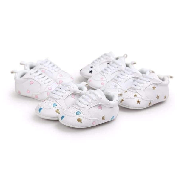 Planet Gates Black / 0-6 Months Newborn Sports Red Heart Five Star Baby Shoes Soft Soles White First Walkers