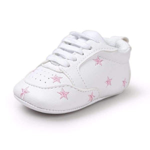 Newborn Sports Red Heart Five Star Baby Shoes Soft Soles White First Walkers - Planet Gates