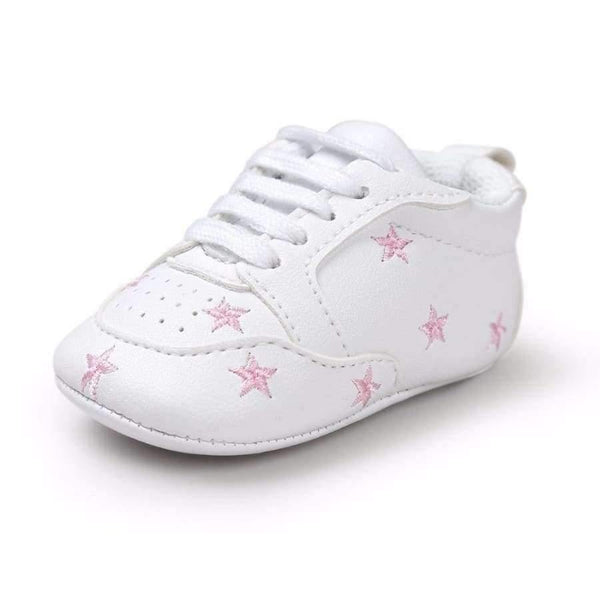 Newborn Sports Red Heart Five Star Baby Shoes Soft Soles White First Walkers - Planet Gates