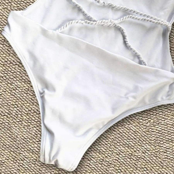 Planet Gates Black / 0 Summer women swimwear sexy rope Bandage swimwear women bikini swimwear high waisted one-piece Bathing Beachwear JL 10