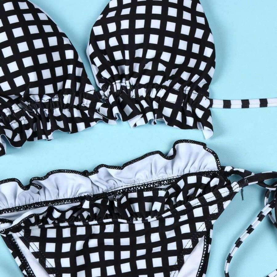 Planet Gates Black / 0 Swimwear women Bodysuits Sexy black lattice bikini women swimwear swimwear pregnant woman fato de banho JL 11