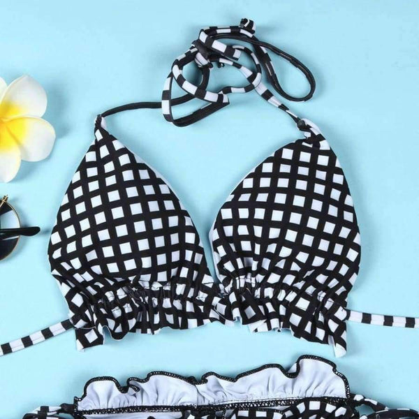 Planet Gates Black / 0 Swimwear women Bodysuits Sexy black lattice bikini women swimwear swimwear pregnant woman fato de banho JL 11