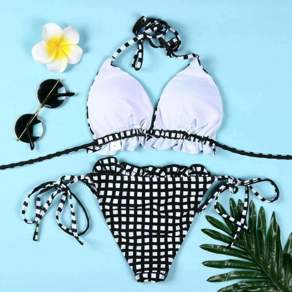 Planet Gates Black / 0 Swimwear women Bodysuits Sexy black lattice bikini women swimwear swimwear pregnant woman fato de banho JL 11