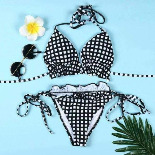 Planet Gates Black / 0 Swimwear women Bodysuits Sexy black lattice bikini women swimwear swimwear pregnant woman fato de banho JL 11