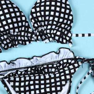 Planet Gates Black / 0 Swimwear women Bodysuits Sexy black lattice bikini women swimwear swimwear pregnant woman fato de banho JL 11