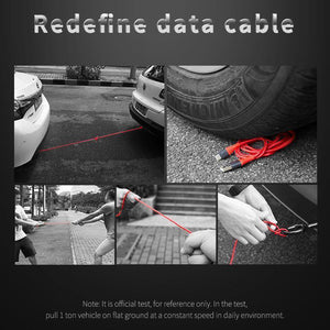 Planet Gates Black / 1.2m 10 Pack ROCK Hi-Tensile Micro USB Cable for Samsung Xiaomi LG USB Fast Charging Data Braided Charger Android Mobile Phone 120CM