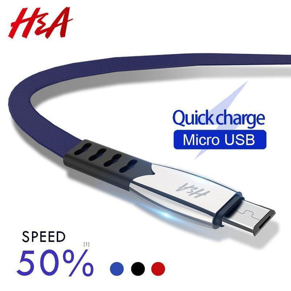 Planet Gates Black / 1.2m H&A Fashion Fast Charger Micro USB Data Cable For Samsung For Xiaomi Huawei Mobile Phone Charging Cable For Android Phone Cable
