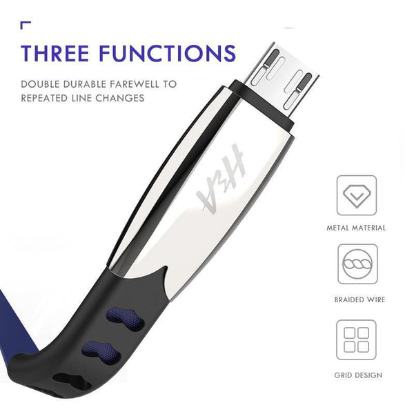 Planet Gates Black / 1.2m H&A Fashion Fast Charger Micro USB Data Cable For Samsung For Xiaomi Huawei Mobile Phone Charging Cable For Android Phone Cable