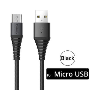 Planet Gates Black / 1.2m ROCK Hi-Tensile Micro USB Cable for Samsung Xiaomi LG USB Fast Charging Data Braided Charger Android Mobile Phone 120CM