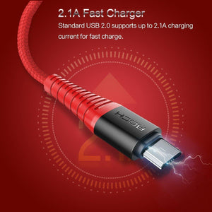 Planet Gates Black / 1.2m ROCK Hi-Tensile Micro USB Cable for Samsung Xiaomi LG USB Fast Charging Data Braided Charger Android Mobile Phone 120CM