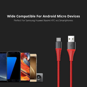 Planet Gates Black / 1.2m ROCK Hi-Tensile Micro USB Cable for Samsung Xiaomi LG USB Fast Charging Data Braided Charger Android Mobile Phone 120CM