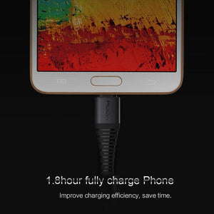 Planet Gates Black / 1.2m ROCK Hi-Tensile Micro USB Cable for Samsung Xiaomi LG USB Fast Charging Data Braided Charger Android Mobile Phone 120CM