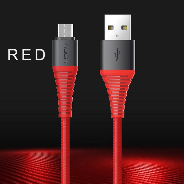 Planet Gates Black / 1.2m ROCK Hi-Tensile Micro USB Cable for Samsung Xiaomi LG USB Fast Charging Data Braided Charger Android Mobile Phone 120CM
