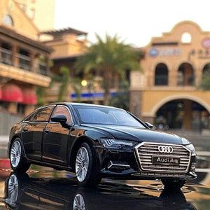 Planet Gates Black 1:32 AUDI A6 Alloy Car Model Diecasts & Toy Vehicles Metal Toy Car Model High Simulation Sound Light Collection Childrens Gift