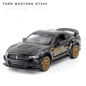 Planet Gates Black 1:32 High Simulation Supercar Ford Mustang Shelby GT500 Car Model Alloy Pull Back Kid Toy Car 4 Open Door Children's Gifts