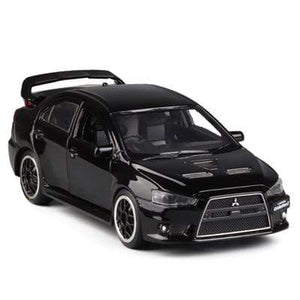 Planet Gates Black 1:32 Mitsubishi JDM Lancer Evo X Open Door With Sound and Light Alloy Toy Car Model Ornaments For Children Gifts