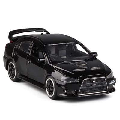 Planet Gates Black 1:32 Mitsubishi JDM Lancer Evo X Open Door With Sound and Light Alloy Toy Car Model Ornaments For Children Gifts