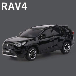 Planet Gates Black 1:32 TOYOTA RAV4 Alloy Car Model Diecasts Metal Toy Vehicles Car Model Simulation Sound and Light Collection Childrens Toy Gift